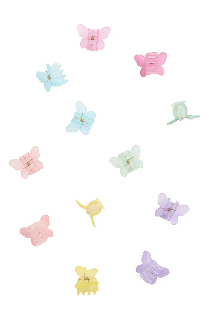 Kids' 12-Pack Frosted Butterfly Claw Hair Clips | Nordstrom