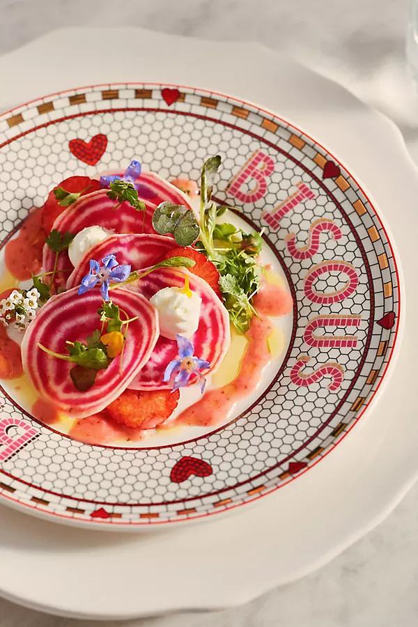 The Bistro Tile Stoneware Dessert Plate: Valentine's Edition | Anthropologie (US)