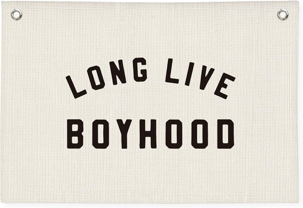 "Long Live Boyhood" Wall Banner 20x30 Inch - Boys Room Decor, Linen Canvas Wall Hanging for Toddl... | Amazon (US)