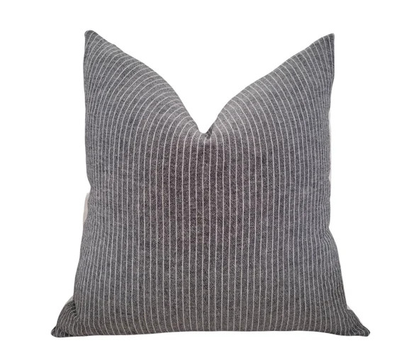 ERIC  Vintage Blue Pinstripe Pillow Cover | Etsy | Etsy (US)