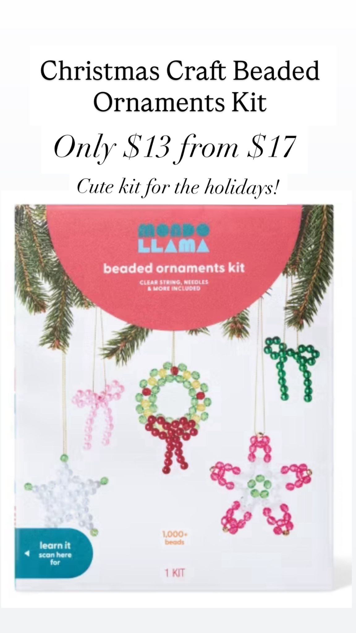 Christmas Craft Beaded Ornaments Kit

#LTKHoliday #LTKGiftGuide