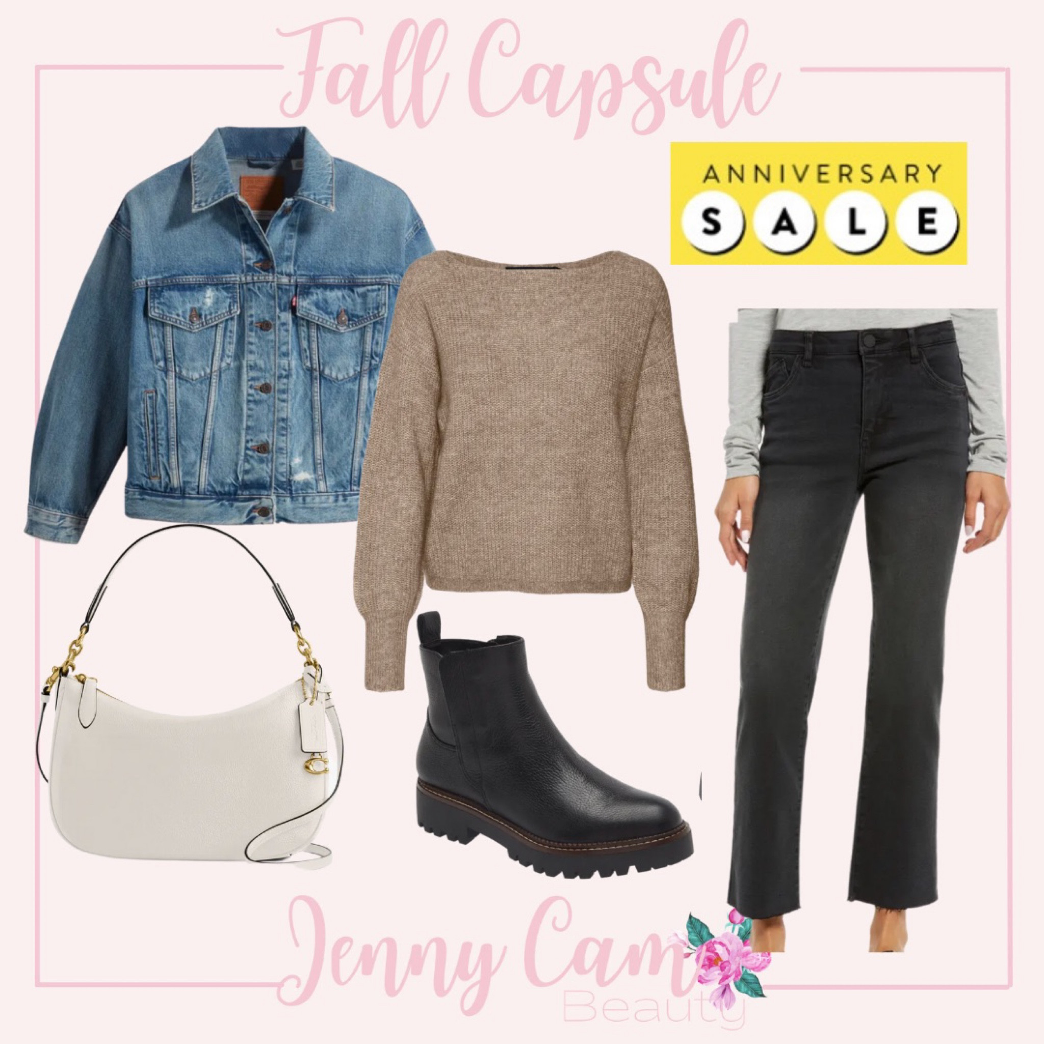 #nsale fall capsule wardrobe brown sweater denim jacket booties

#LTKxNSale #LTKsalealert #LTKstyletip