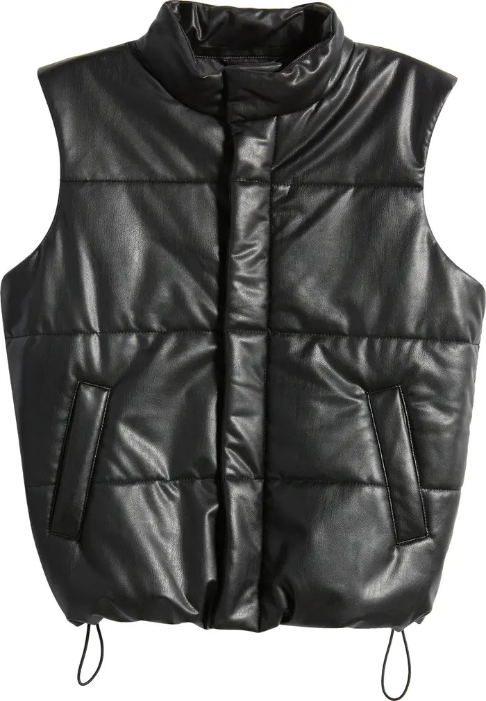 Kids' Quilted Faux Leather Vest | Nordstrom