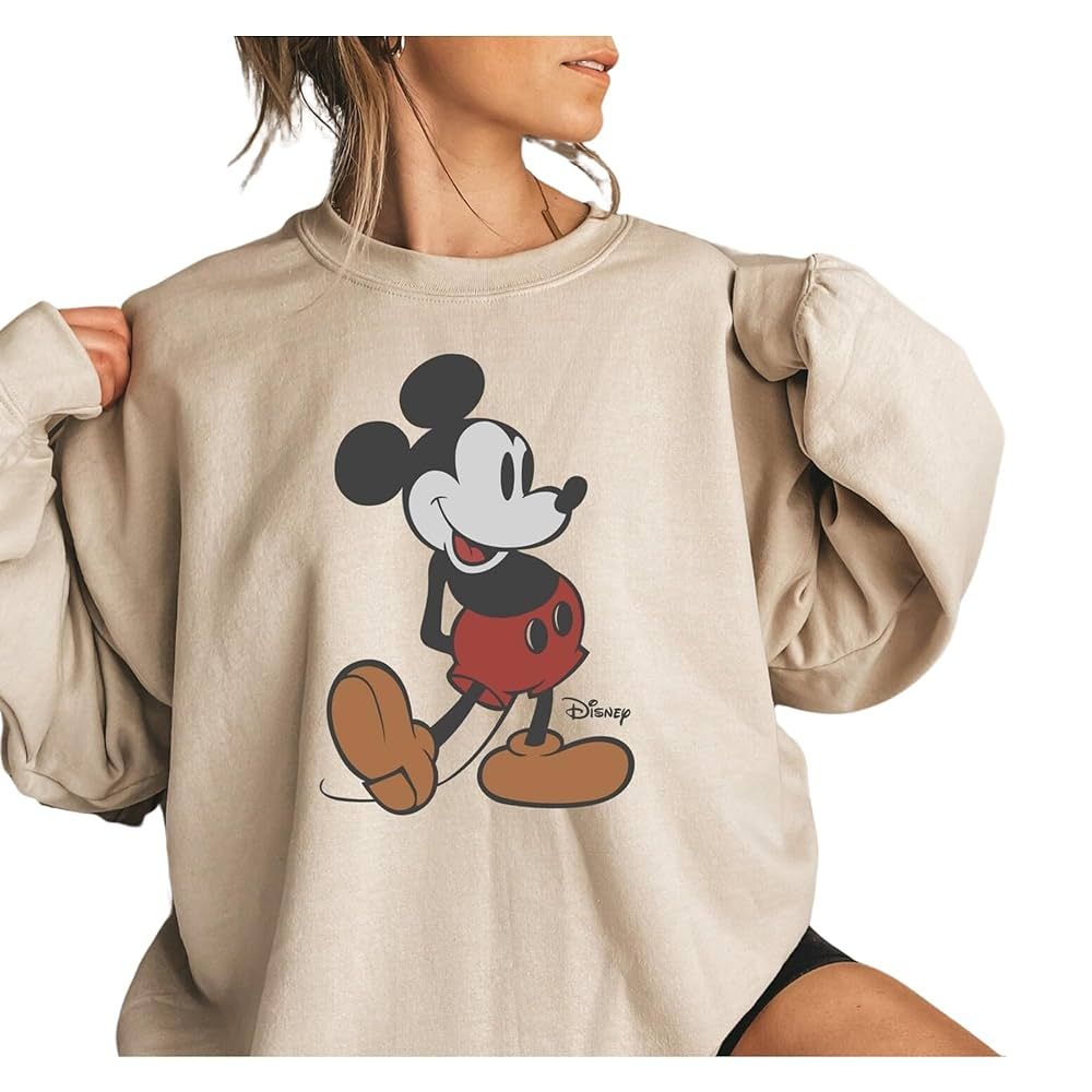 Classic Mickey Pose Sweatshirt, Mickey Apparel, Holiday Vacation Sweatshirt, Retro Cartoon Sweats... | Amazon (US)