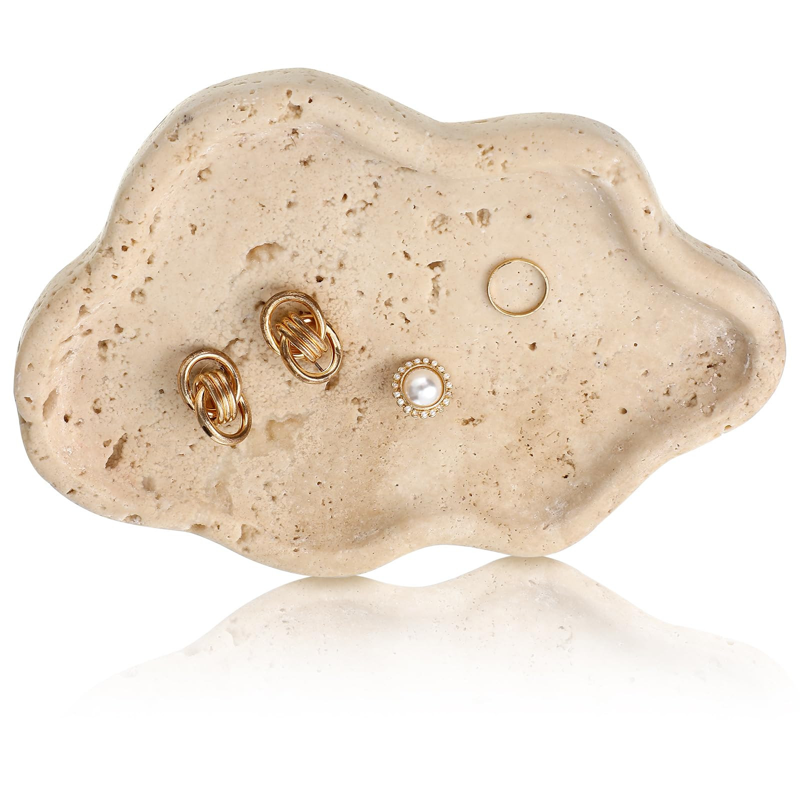 Natural Travertine Tray Cloud Shape Jewelry Dish 7.6 x 5.31 x 0.59 Inches Stone Catch All Trays M... | Amazon (US)
