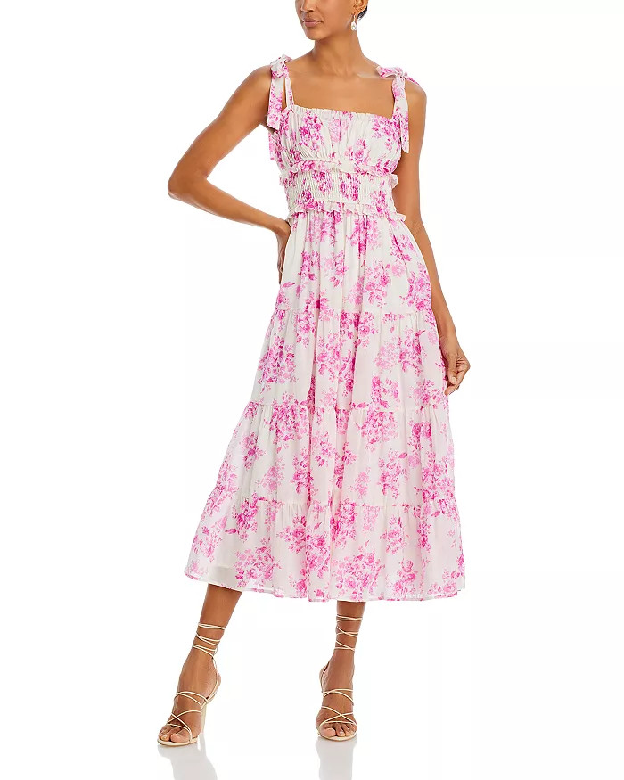 Floral Tie Strap Midi Dress - 100% Exclusive | Bloomingdale's (US)