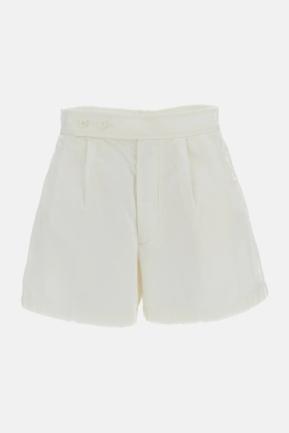 Wide-Leg Woven Cotton Shorts With Pleated Detail | Shop Simon