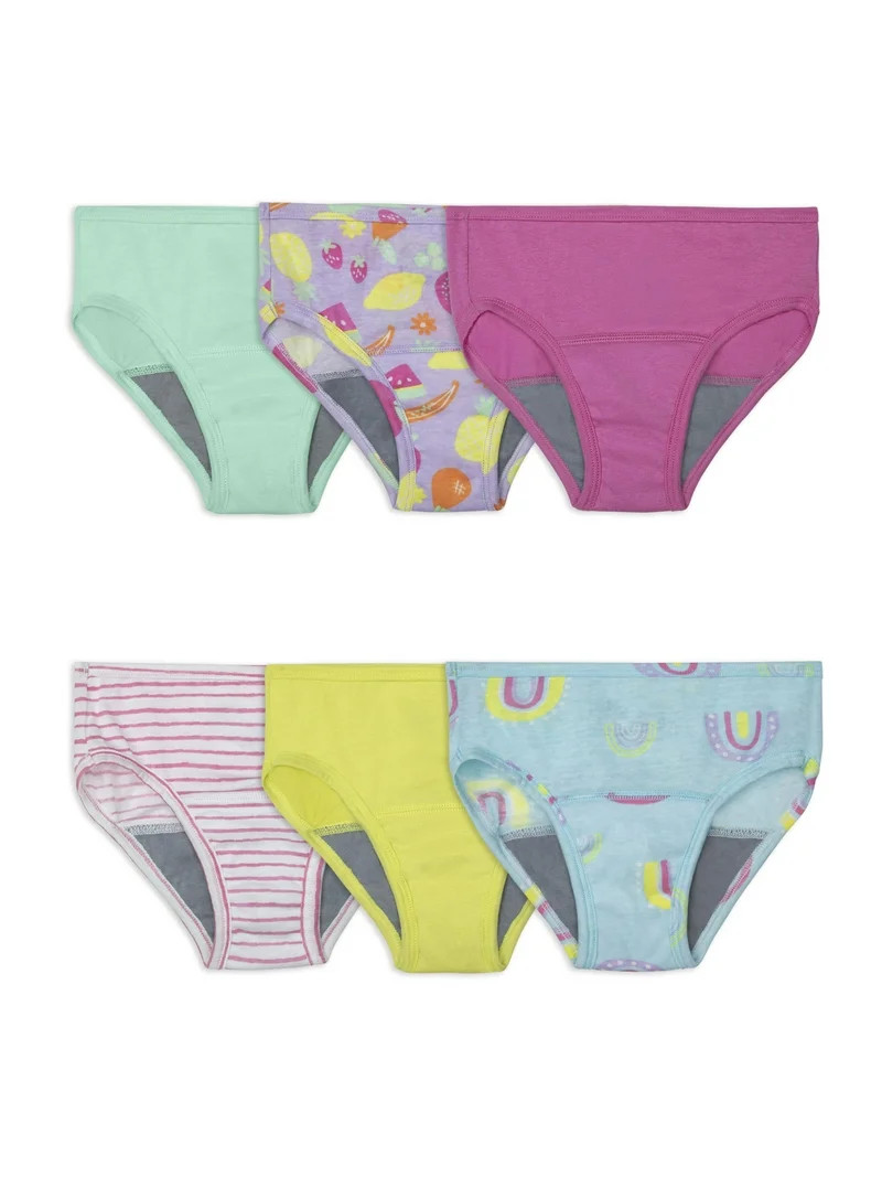 Fruit of the Loom Toddler Girl Potty Trainers Brief Underwear, 6-Pack, Sizes 2T-5T | Walmart (US)