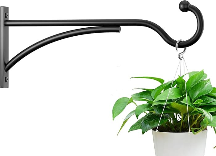 Metal Outdoor Plant Hanging Hooks, Black, 1 Pack | Amazon (US)