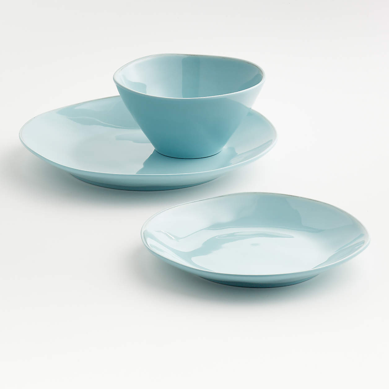 Marin Blue Melamine Dinner Plate + Reviews | Crate & Barrel | Crate & Barrel