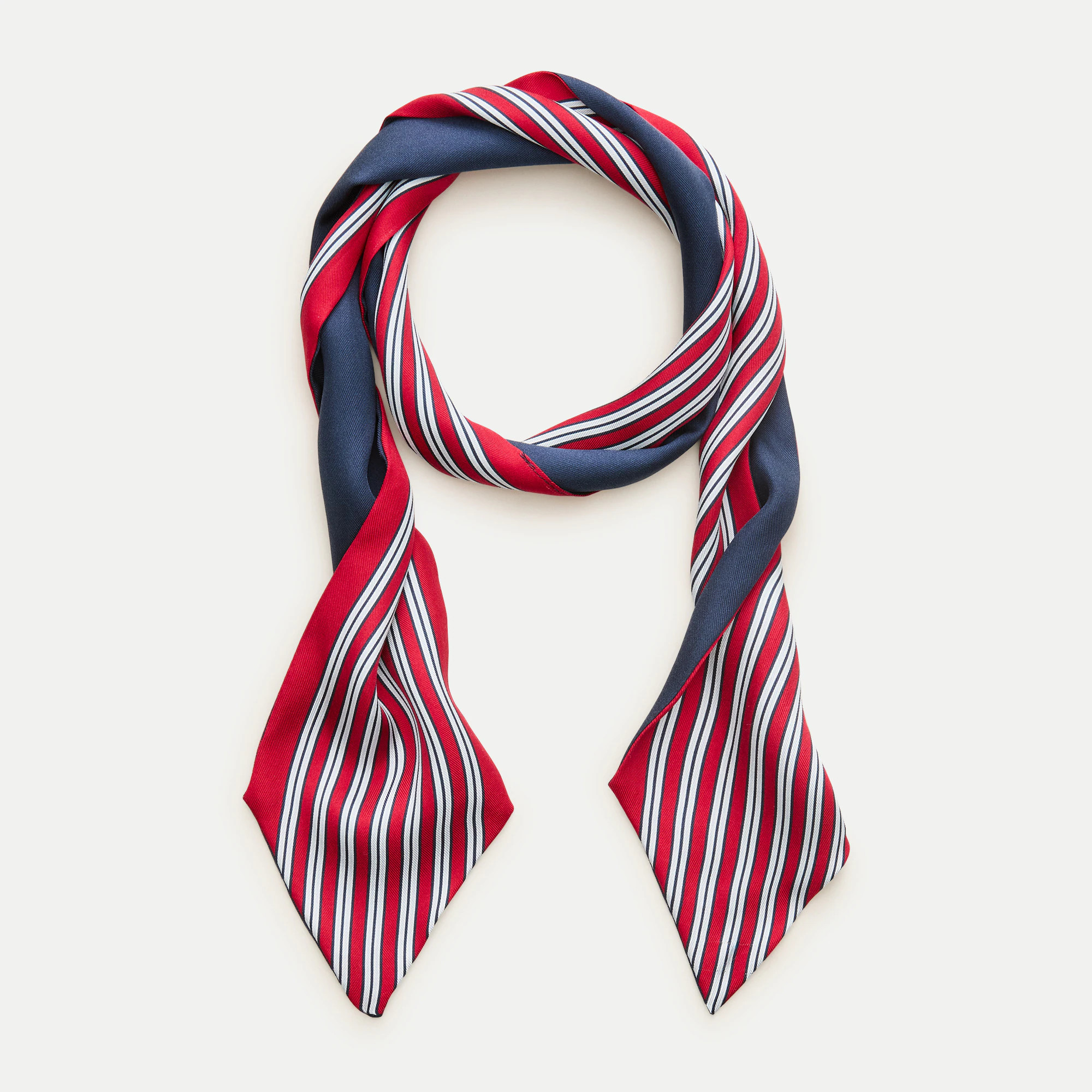 Skinny silk scarf in stripe | J. Crew US