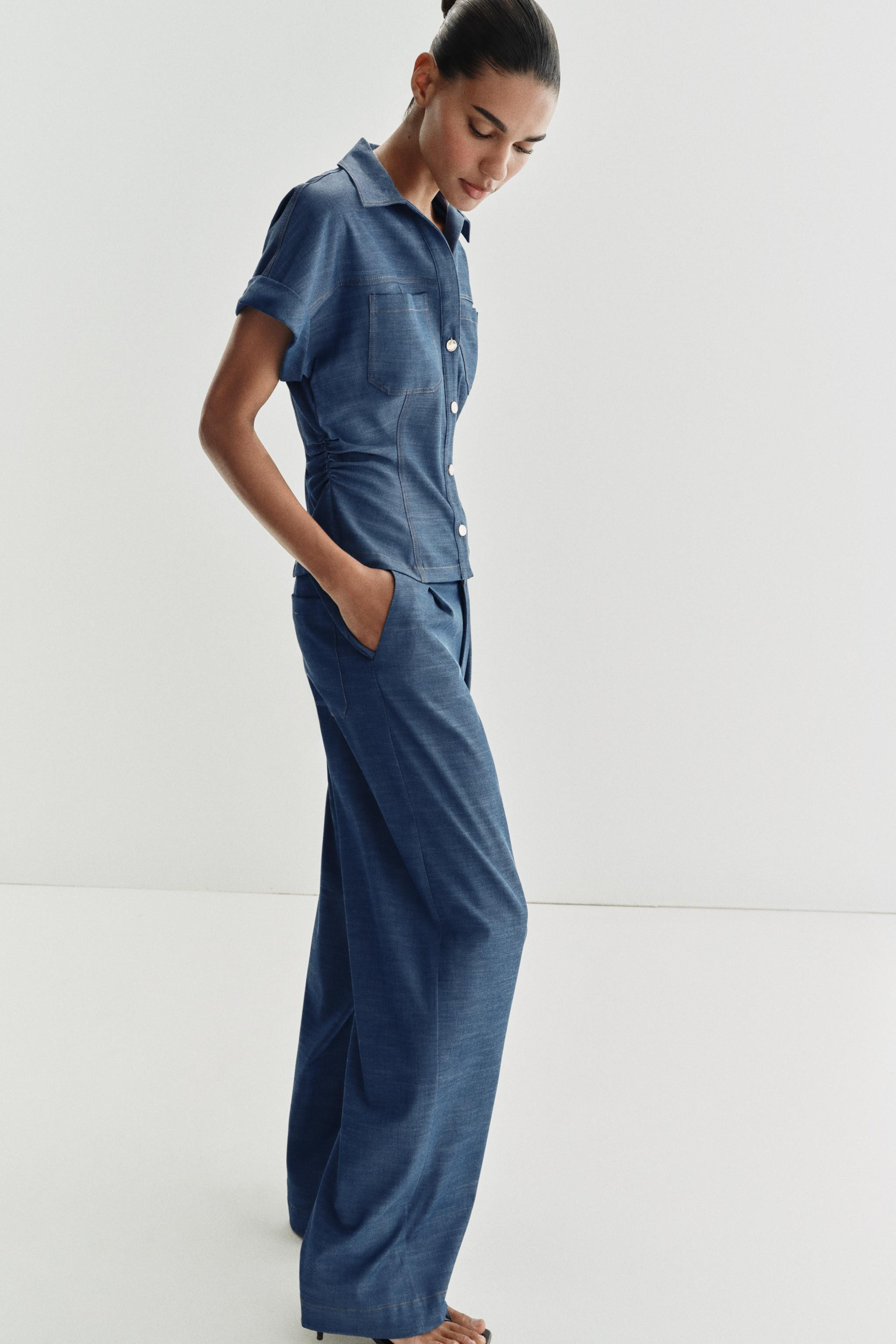 WIDE-LEG TROUSERS WITH WRAP WAIST | Zara UK