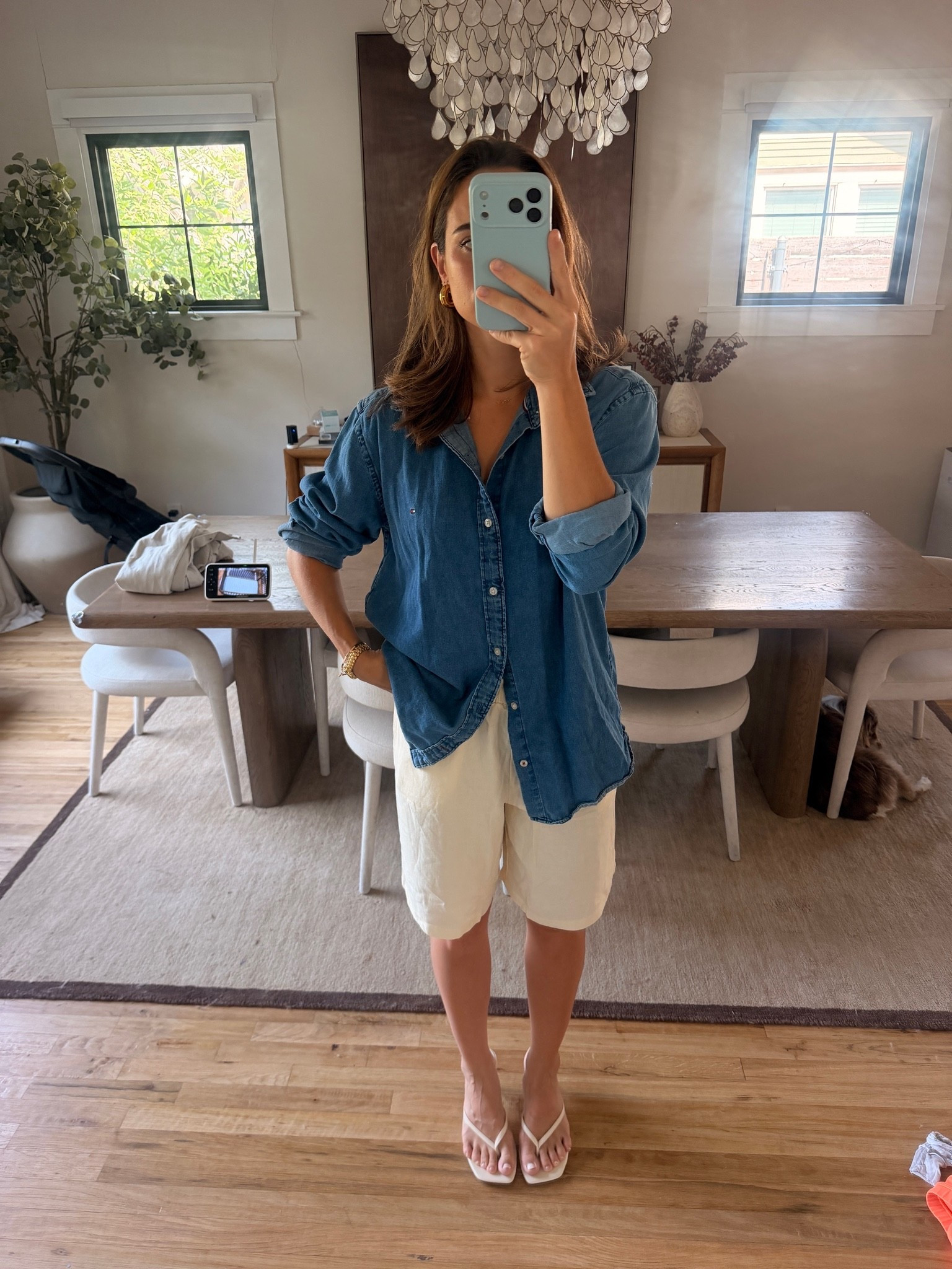 wearing a M in top & S in shorts