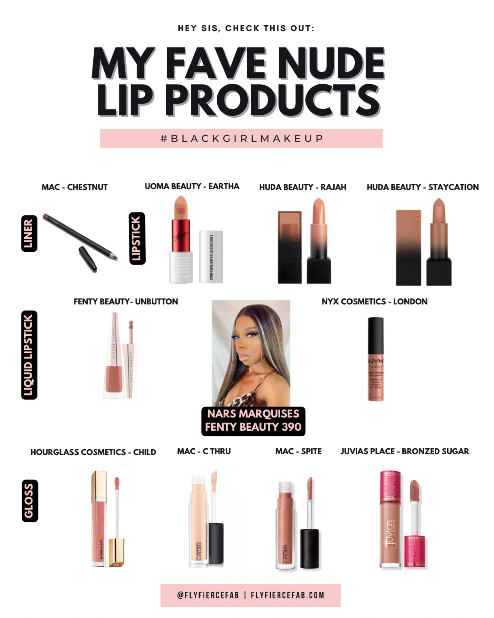 I love a good nude lip combo, and these are some of my favorite nude lip products for black women 🍫🤎. 

For reference, I wear the NARS soft matte foundation in the shade Marquises and I’m 390 in Fenty beauty.

My go to lip liner is always Chestnut from MAC 🙌🏾✨

#LTKbeauty #LTKunder50