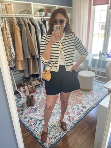 Easy transitional Spring to Summer outfit I’m excited to wear! All the items are currently available and on sale! Linking similar bags.
Size up in the shorts as the waist runs small. 

Spring outfit, work outfit, shorts

#LTKover40 #LTKfindsunder100 #LTKsalealert