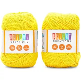 2 Pack 3.5oz Yellow Cotton Yarn Skeins 165 Yards, Knitting and Crochet Yarn Bulk for Art and DIY ... | Target