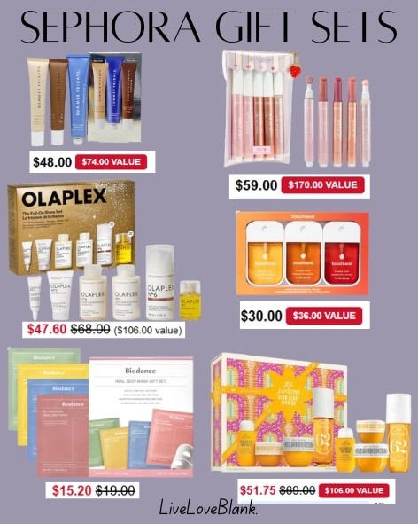 Sephora gift sets 
Holiday gift sets 


#LTKBeauty #LTKCyberWeek #LTKSaleAlert