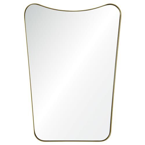 Daphne Mid Century Modern Gold Iron Rectangular Wall Mounted Accent Mirror | Kathy Kuo Home