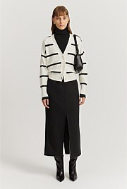 Organically Grown Cotton Linen Blend Stripe Cardigan | Country Road