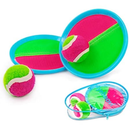 Qrooper Kids Toys Toss and Catch Game Set, Ball Sports Games with 4 Paddles 4 Balls and 1 Storage Ba | Amazon (US)