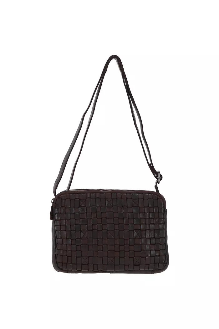 'Perfezione' Three Section Vintage Woven Leather Shoulder Bag | Boohoo.com (UK & IE)