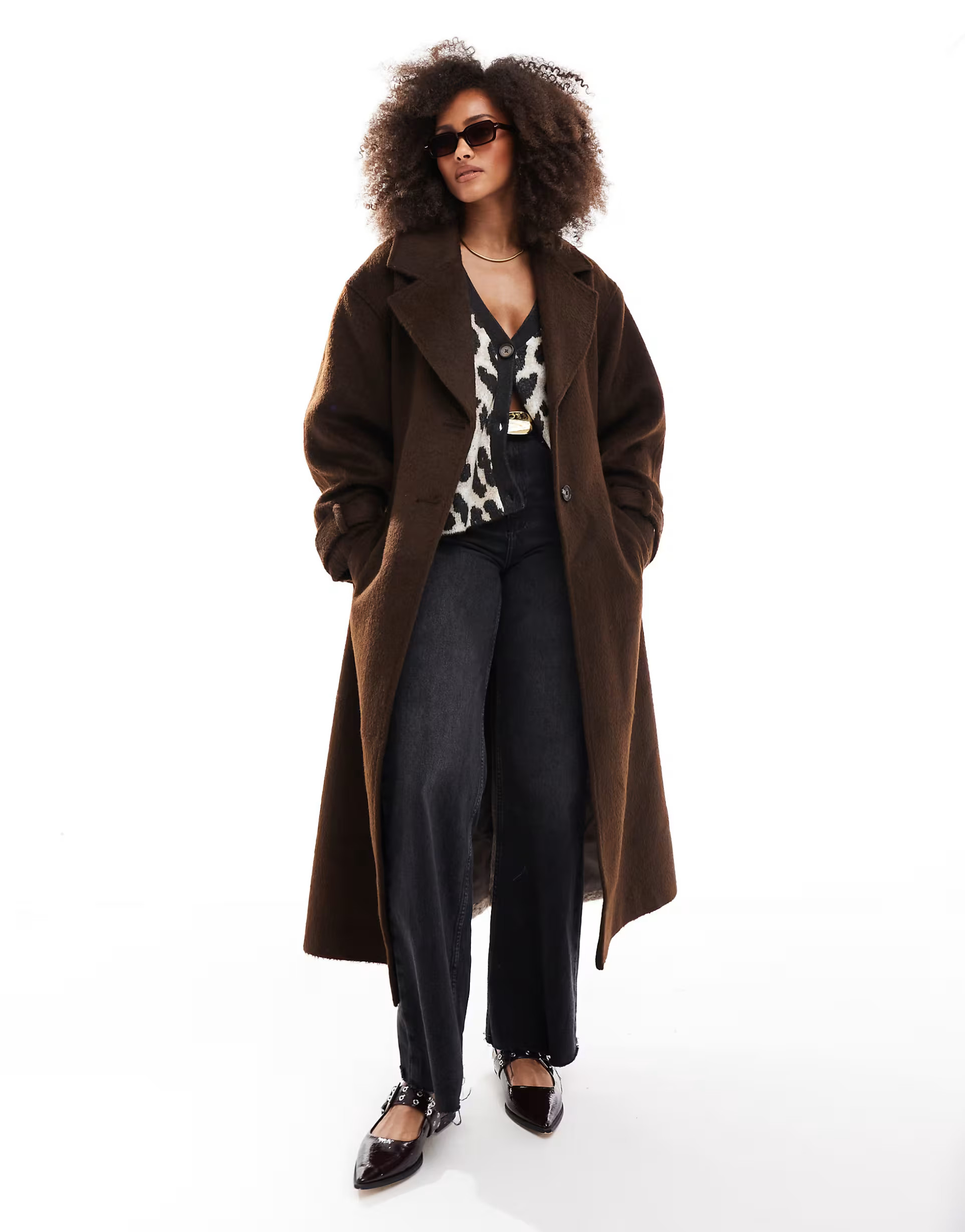ASOS DESIGN half and half formal coat in mushroom brown | ASOS (Global)