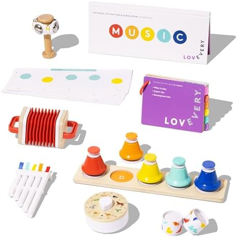 LOVEVERY | The Music Set | 6 Montessori Musical Instruments & Rhythm Book | Educational Toys for ... | Amazon (US)