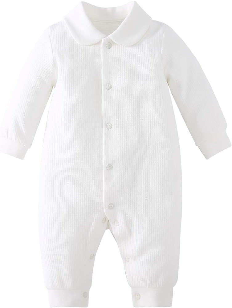 pureborn Unisex Baby Jumpsuit Infant Boys Girls Cotton Spring Fall Romper One-Piece Coverall Bapt... | Amazon (US)