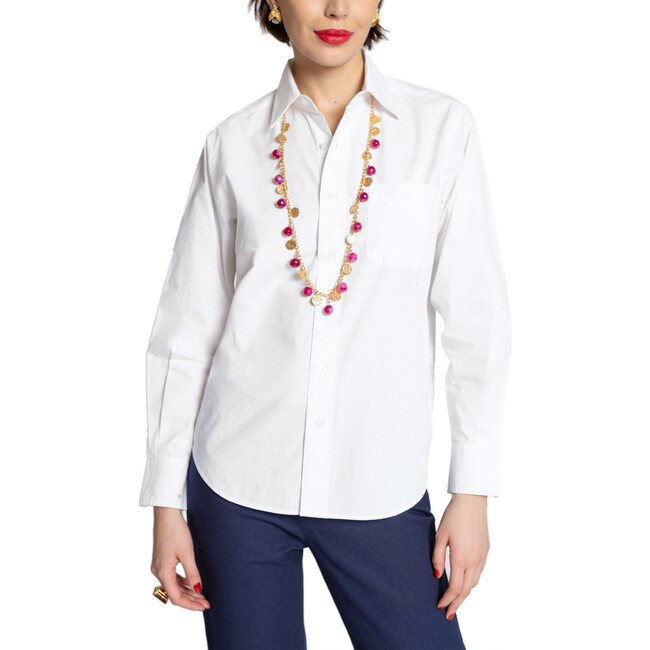 Frances Valentine | Women's Perfect (White Button Down Shirt, (White, Size Medium) | Maisonette | Maisonette