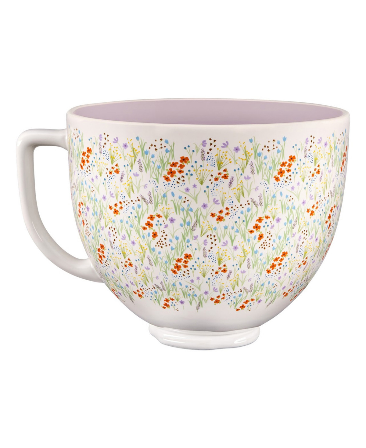 KitchenAid Ceramic 5-Quart Wildflower Mixing Bowl - White | Macy's