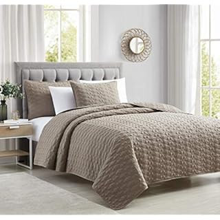 Amazon.com: Levtex Home - Mills Waffle - Full/Queen Quilt Set - Taupe Cotton Waffle - Quilt Size ... | Amazon (US)