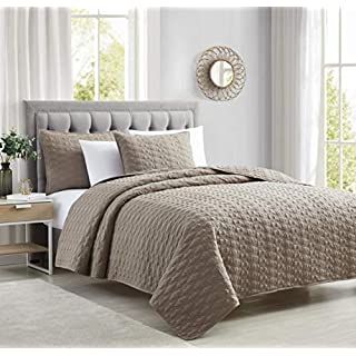 Amazon.com: Levtex Home - Mills Waffle - Full/Queen Quilt Set - Taupe Cotton Waffle - Quilt Size ... | Amazon (US)
