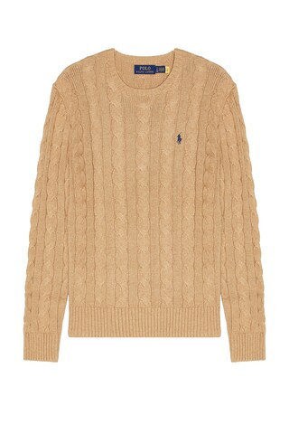 Polo Ralph Lauren Cable Knit Crewneck Sweater in Beige | FWRD 
