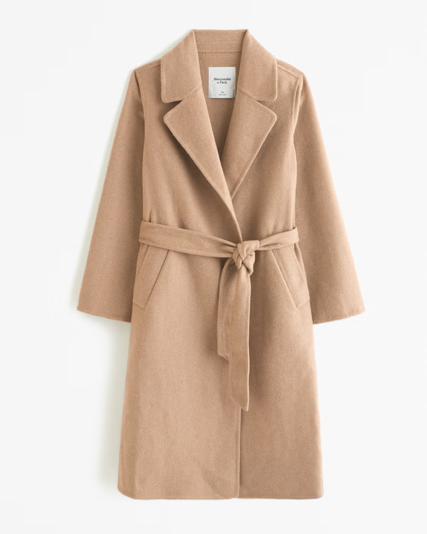 Wool-Blend Belted Blanket Coat | Abercrombie & Fitch (US)