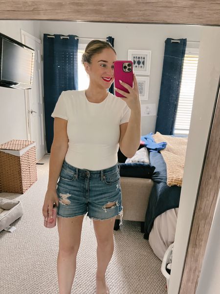 Abercrombie bodysuit for the summer. Wearing a large. They run small. Shorts are old from target but I linked similar ones  

#LTKFestival #LTKFindsUnder100 #LTKSeasonal