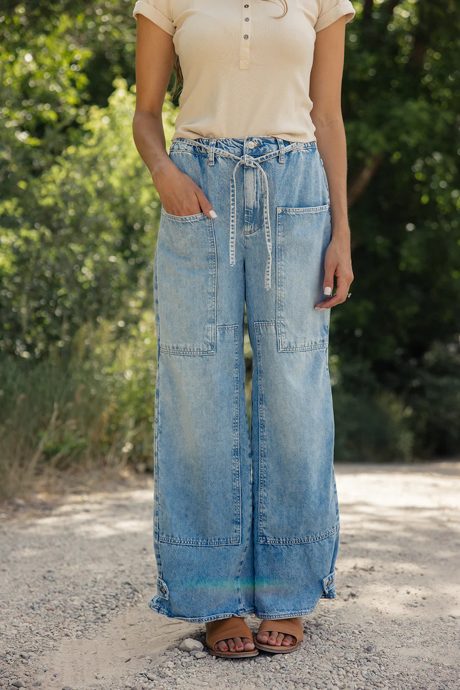 Free People CRVY Outlaw Wide Leg Jeans | Roolee
