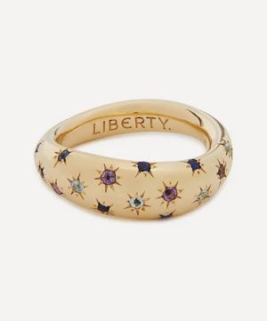 9ct Gold Handmade Ianthe Star Rainbow Ring | Liberty London (UK)