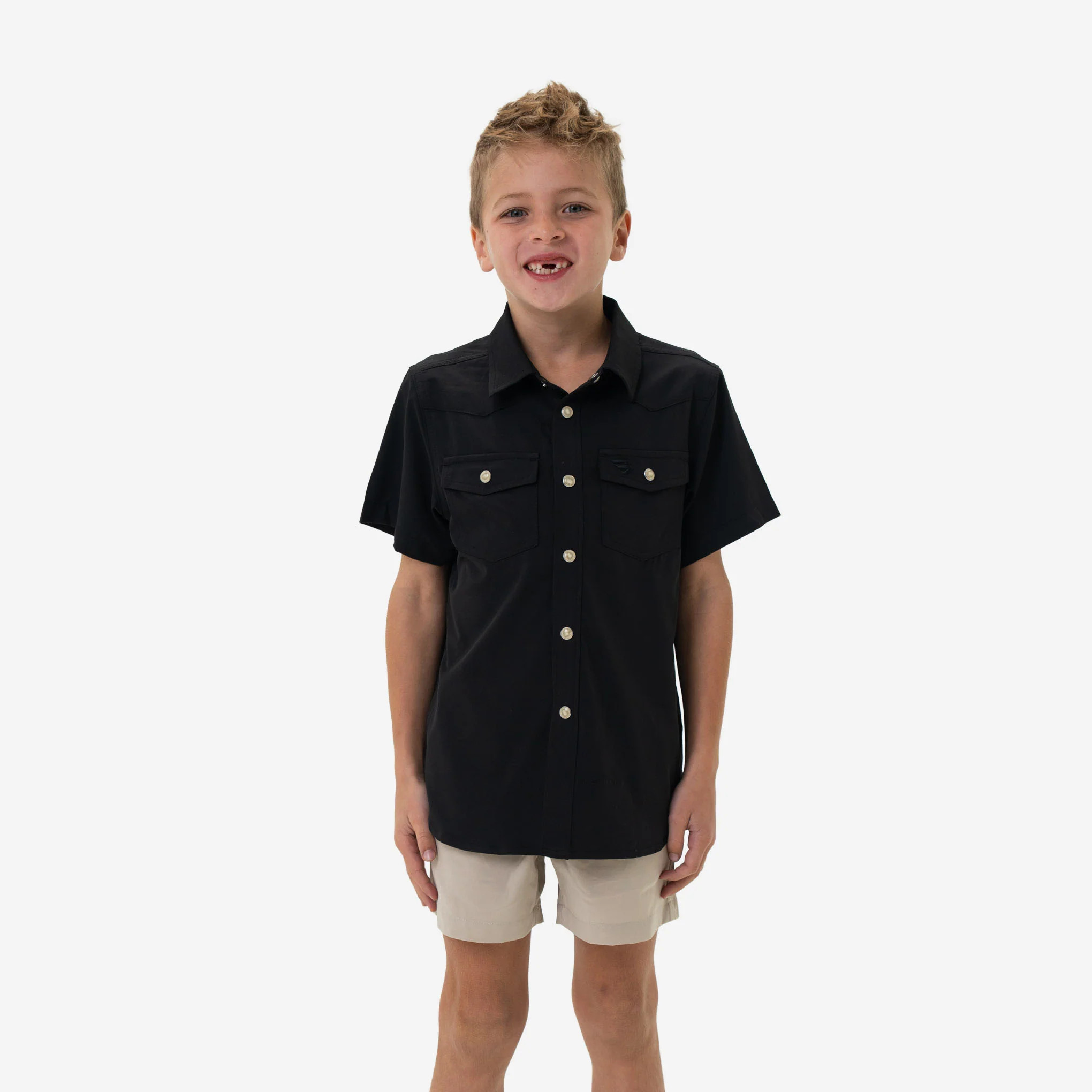 Youth Black Performance Western Shirt | BURLEBO | BURLEBO