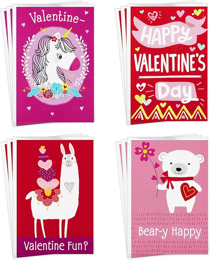 Hallmark Assorted Mini Valentines Day Cards for Kids, 12 Cards with Envelopes— 2.25" x 3.5" (Un... | Amazon (US)