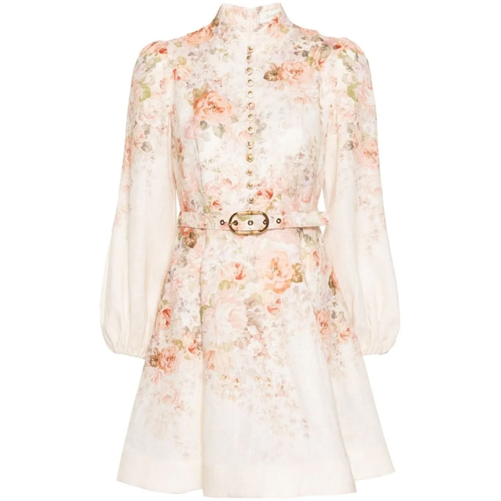 Zimmermann Buttoned Mini Dress With Floral Pattern Neutrals | Mini-Kleider | Fashionette (DE)