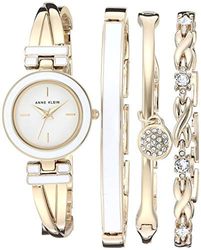 Anne Klein Women's Bangle Watch and Premium Crystal Accented Bracelet Set | Amazon (US)
