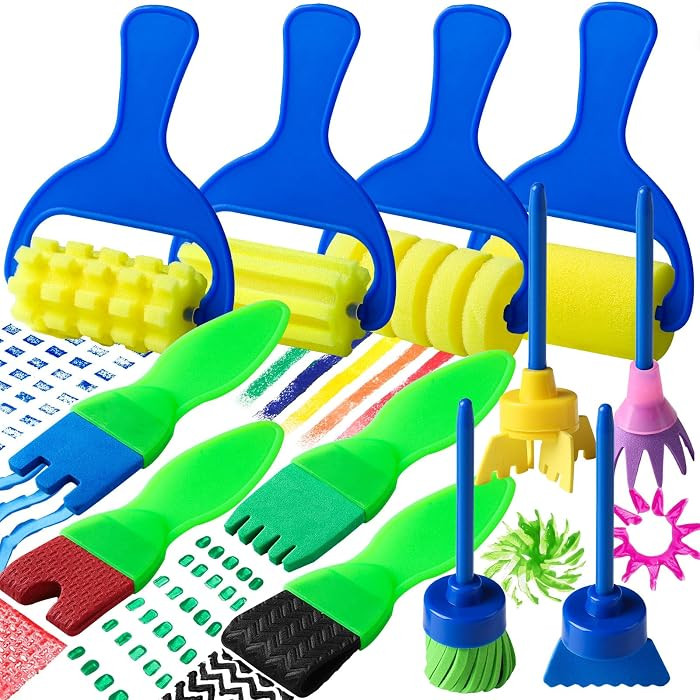 YGDZ Kids Paint Brushes, 12 Pack Washable Painting Brushes for Toddlers Kids Early Learning Toys ... | Amazon (US)