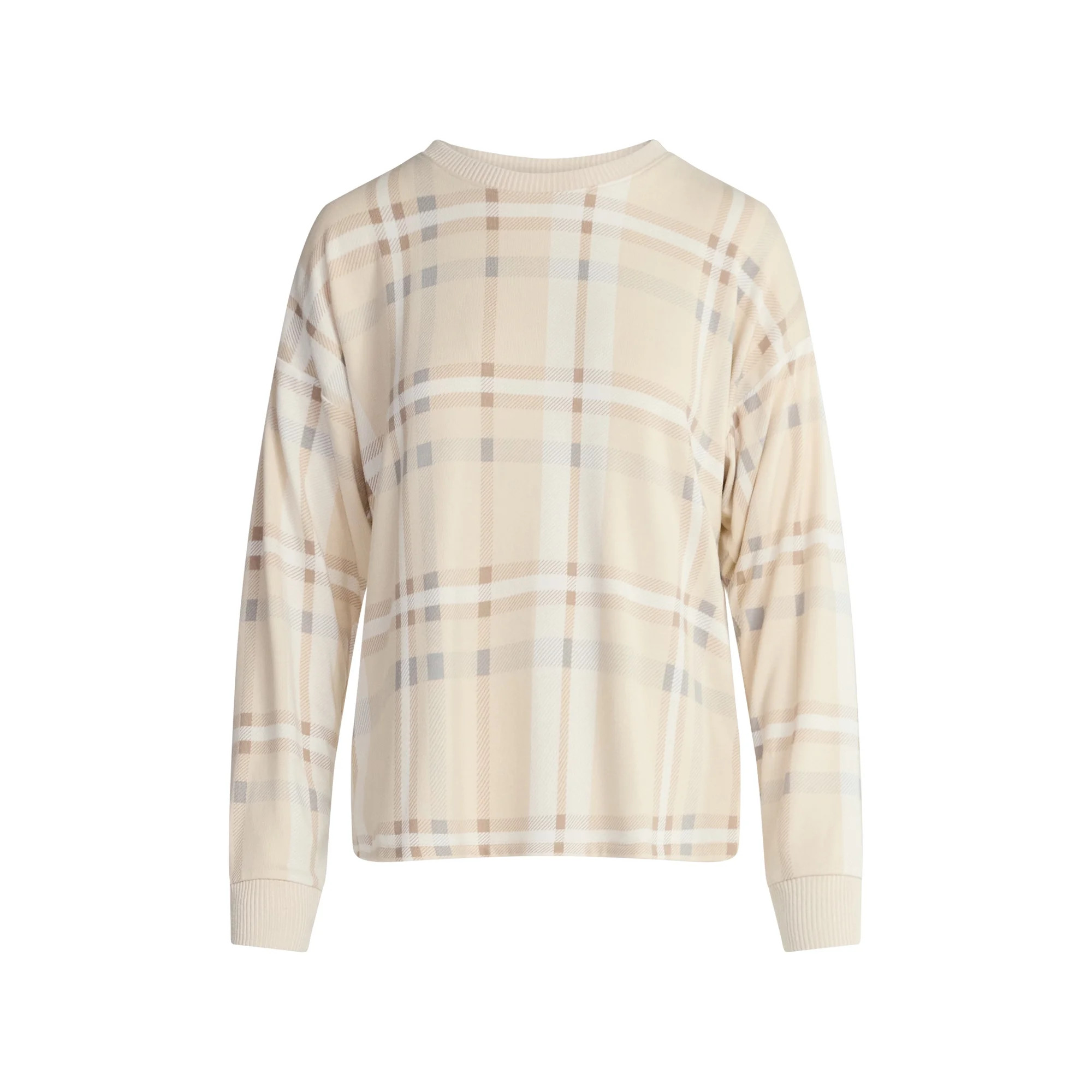 Joyspun Women's Cozy Lounge Collection Hacci Knit Sleep Top with Long Sleeves, Sizes XS-3X | Walmart (US)