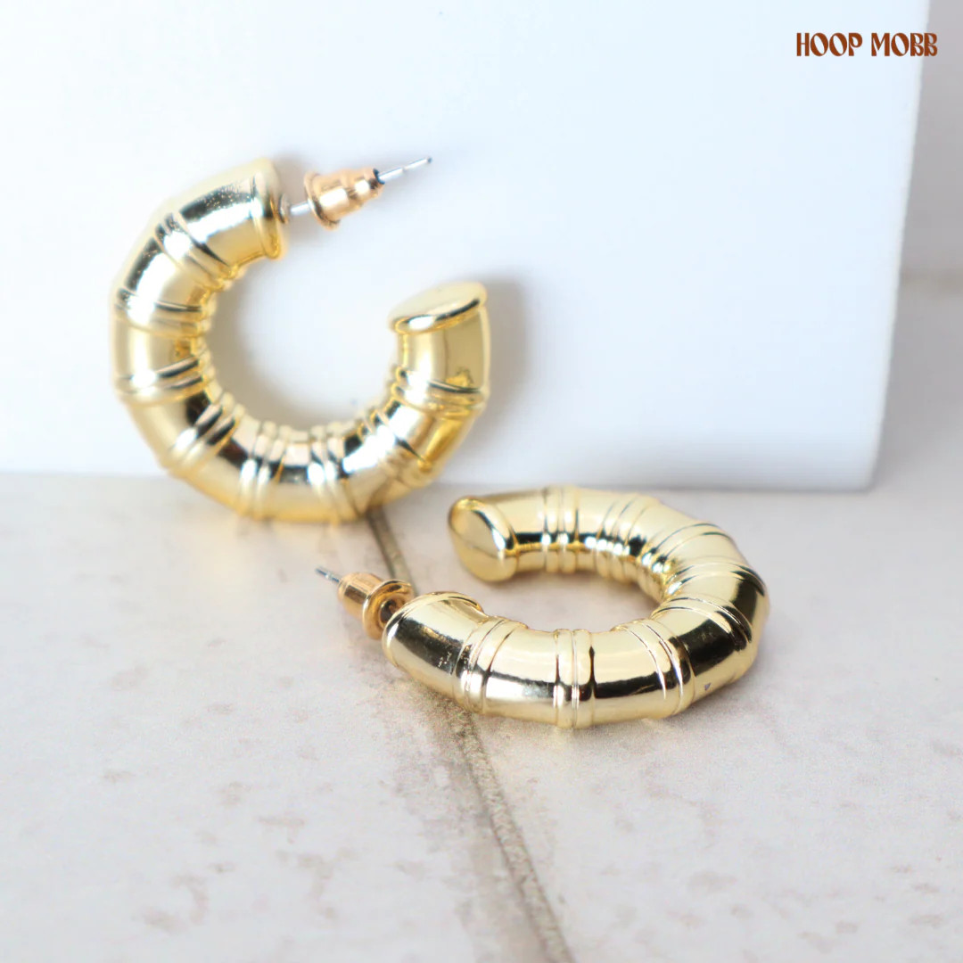 Pipe Down Hoops - Gold | hoopmobb