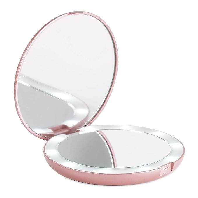 LUNA London LED Lighted Compact Makeup Mirror | 1x/7x Magnifying, Illuminated, Portable, Folding ... | Amazon (US)