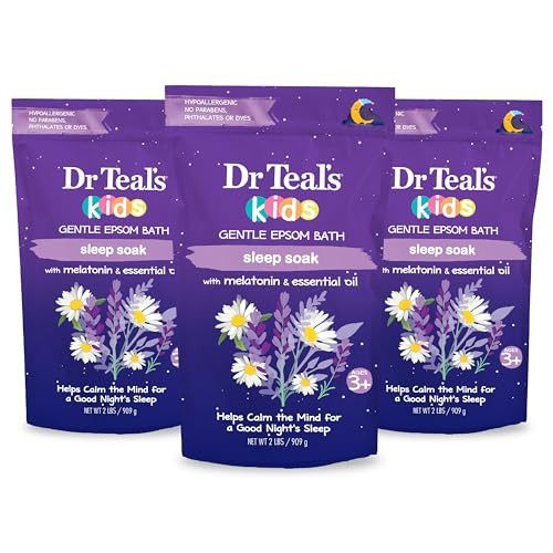 Dr Teal's Kids Gentle Epsom Salt, Sleep Soak with Melatonin & Essential Oil Blend, 2 lbs (Pack of 3) | Amazon (US)