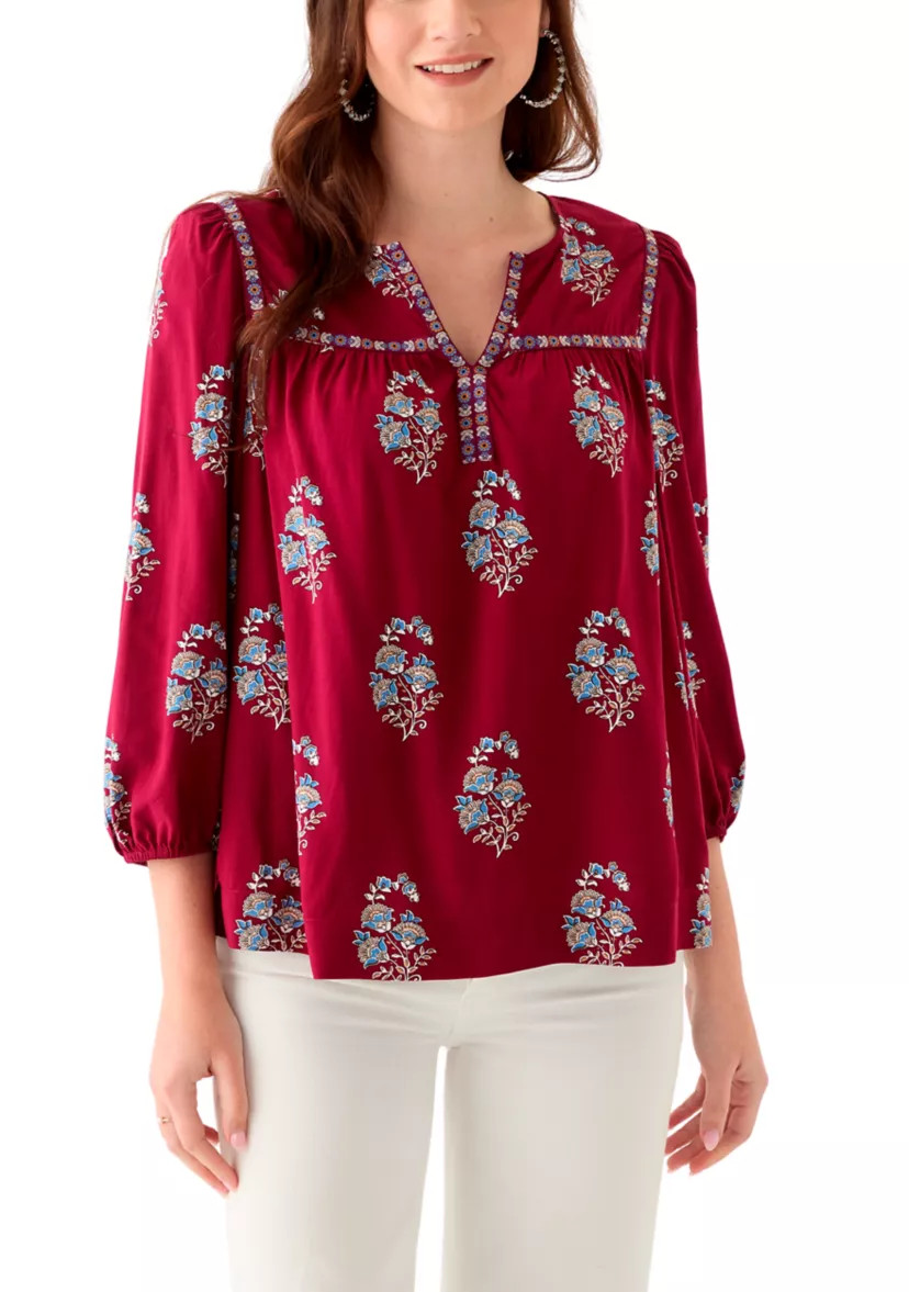 Women's 3/4 Sleeve Split Neck Top | Belk