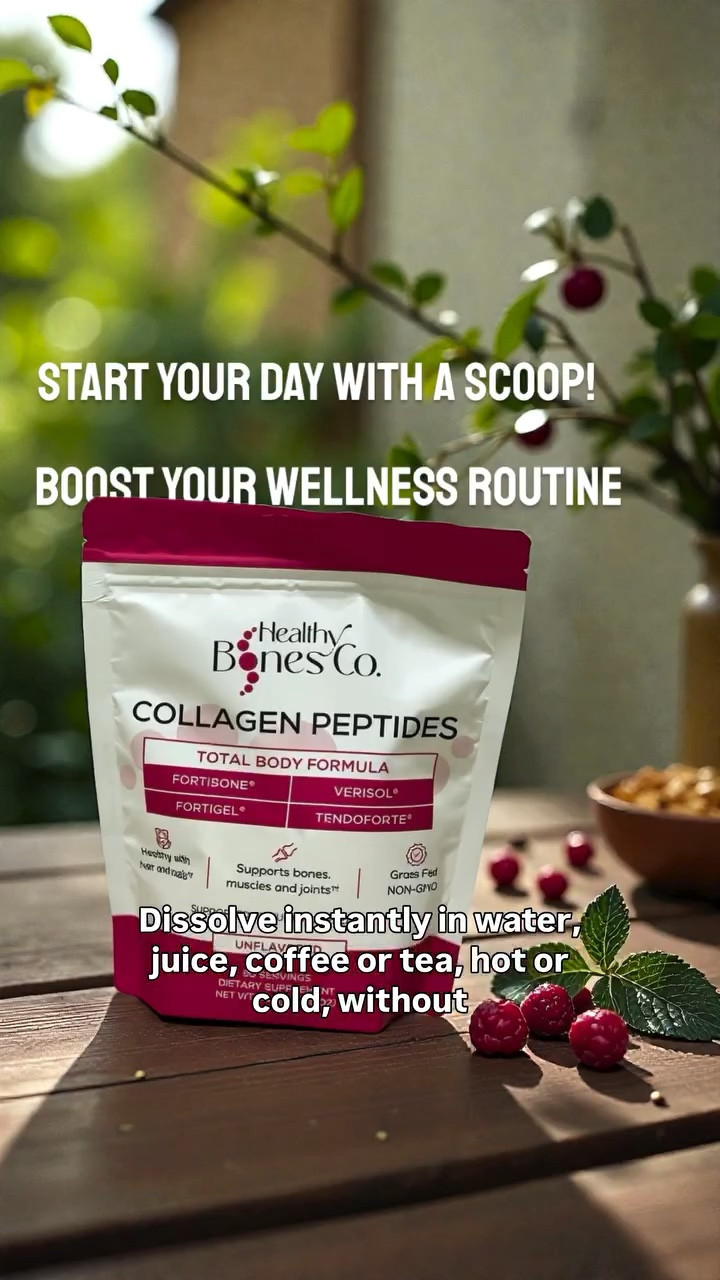 Healthy Bones Co. Collagen Peptides

Not Your Average Collagen! @healthybonesco 
Patented Collagen Peptides to Support Bones, Muscles, Joints, Skin, Hair, and Nail
provide the essential nourishment bones require to enable women to achieve long-lasting bone health and resilience.” 
Link 
https://healthybonesco.com/products/collagen-peptides
use code STRONGERYOU

Available in two convenient packaging options — Pouch or Tub. Both contain the exact same Total Body Formula 

Get the collagen peptides check out the link

Dissolves instantly in water, juice, coffee, or tea—hot or cold—without affecting taste or texture
#healthy #bones #collagen #2026 #keepsmiling