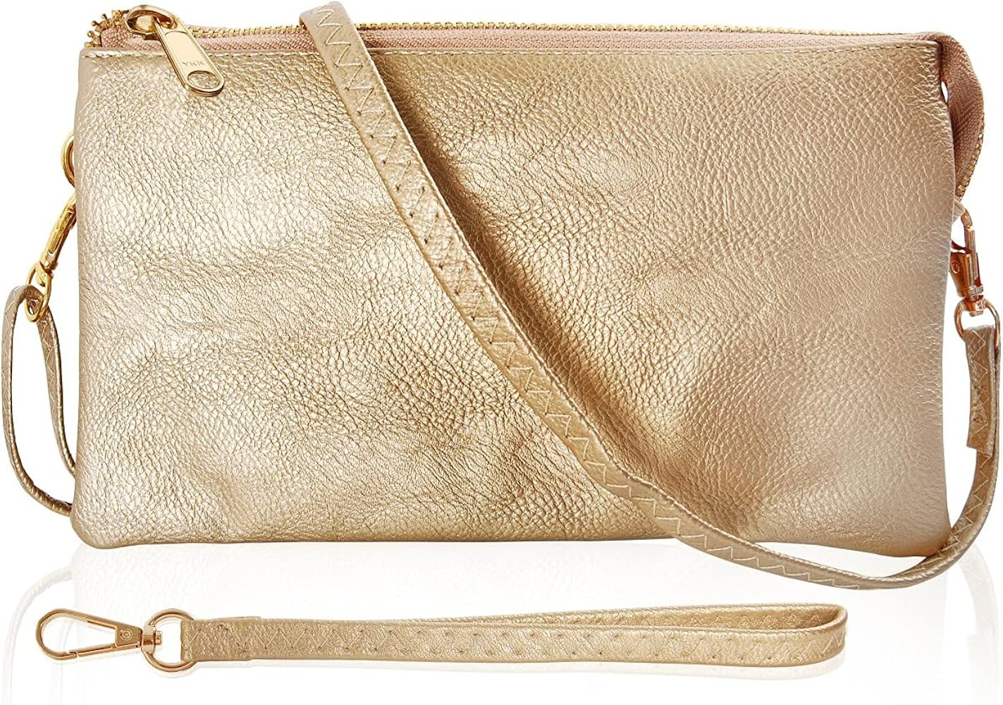 Humble Chic Vegan Leather Wristlet Purse for Women - Small Clutch Purse with Shoulder and Wrist S... | Amazon (US)