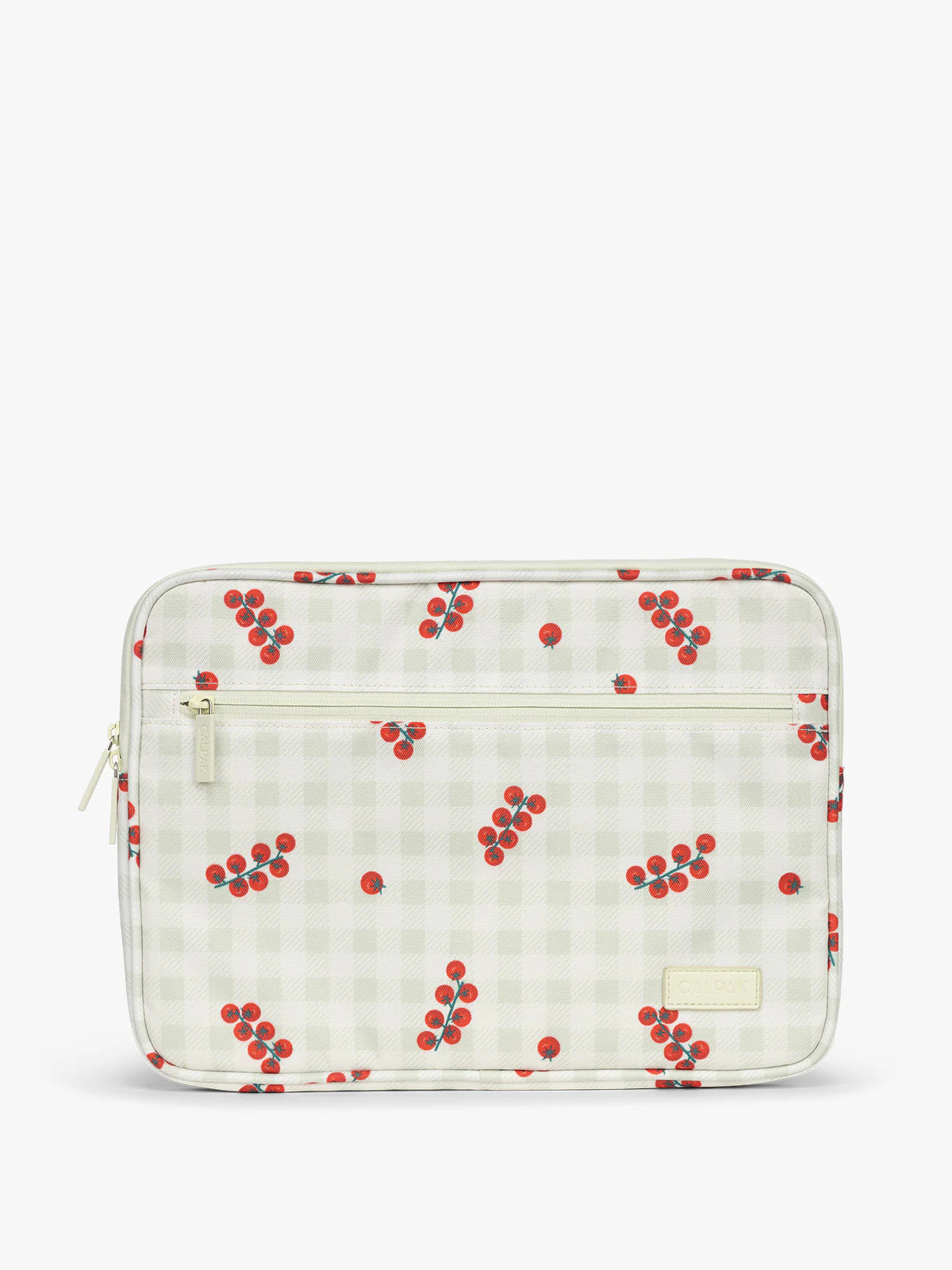 Padded Laptop Sleeve in Celadon Tomato Picnic | CALPAK